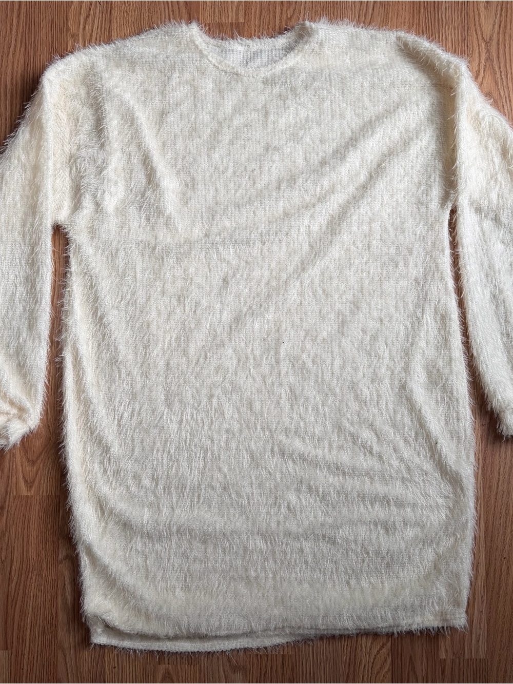 & Other Stories Cream Fuzzy Crewneck Sweater